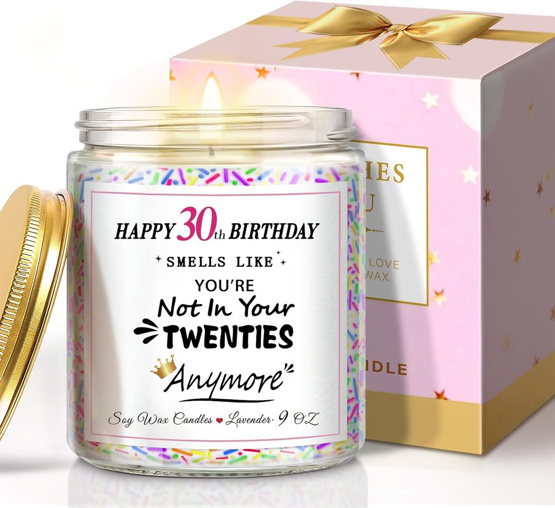 2 x Happy 30th Birthday Candle with Sprinkles - Unique Gift for Her, Sister, Best Friend, Wife, Coworker or Bestie Turning 30 2 x Happy 30th Birthday Candle with Sprinkles - Unique Gift for Her, Sister, Best Friend, Wife, Coworker or Bestie Turning 30