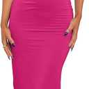 LILLUSORY Womens Summer Casual Slip Dresses Spaghetti Strap Double Lined Bodycon Maxi Dress (Pink, M)