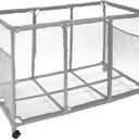 Pool Noodles Holder, Toys, Balls and Floats Equipment Mesh Rolling Storage Organizer Bin, Kids Height, Large (25" L x 43" W x 28" H), Gray