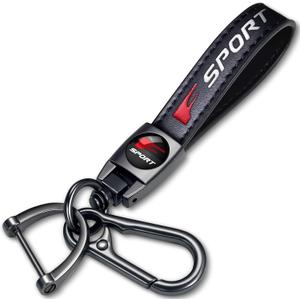 Genuine Leather Car Keychain for Lexus F Sport F-Sport Key Chain for Men and Women Family Present Key Ring Accessories (Black_01)