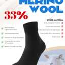 Forcool 4 Pairs Merino Wool Diabetic Socks for Men and Women, Loose Ankle Extra-Wide Thin Seamless Toe Non-Binding Top, M
