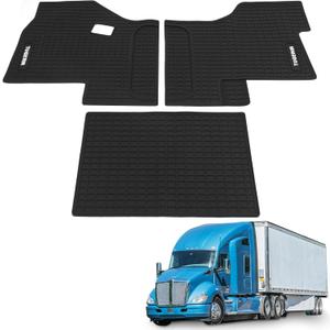 Floor Mats Fit for Kenworth T680 T880 W990S or Peterbilt 579 567 Trucks, Heavy-Duty All-Weather Non-Slip Black Rubber Floor Mats (3PCS)