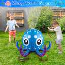 Sprinkler for Kids Inflatable Octopus Water Toys with 6 Rings, Summer Outdoor Toys Backyard Water Spray Sprinkler Fun Pool Toys for 3 4 5 6 Years and Up Boys Girls Gifts