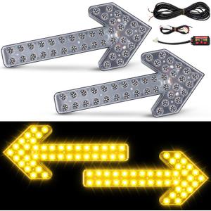Rossesay 2 Pcs 23.6 inch Arrow Signal Light 12V Indicator LED Light Truck Strobe Lights with Brackets and Accessories for Watering Cart Sweeper Work Car Construction Vehicle
