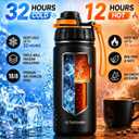 18 oz Insulated Water Bottle, Triple-Wall Vacuum Insulated Stainless Steel Water Bottle with FreeSip Spout, Flip Lid & Carry Strap, Wide Mouth, Leak-Resistant, BPA-Free, Matte Black