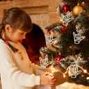 2025 Christmas Ornaments, I Love You ASL Sign Language Hand Important Holiday Day Christmas Tree Decorations, Wood Souvenir Gift for Father Mother Husband Wife Son Daughter Friend (2025-12pcs)