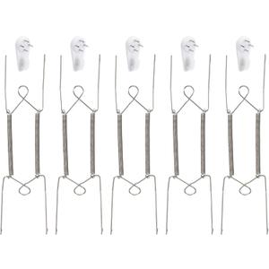 uxcell 5pcs Plate Hanger, 10 Inch Stainless Steel Invisible Wall Plate Hangers with Wall Decorative Hooks and Tip Protectors for Decorative Plates and Art