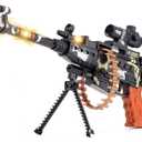 Gun Toys for Boys Combat Military Mission Machine Gun Toy with LED Flashing Lights and Sound Effects for Kids Playing, 25 inches