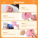 Pet Steam Brush for Dogs, 4 in 1 Cat Steam Brush for Long Short Haired, Self Cleaning Brush for Shedding, Metal Pet Misting Hair Comb with Handle for Grooming Kitten Dog(Pink)
