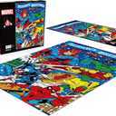 Buffalo Games Marvel - Season's Greeting from The Avengers - 500 Piece Christmas Jigsaw Puzzle - Festive Holiday Puzzles for Adults Precision-Cut Pieces, Winter Artwork