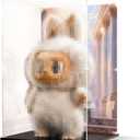 Transparent Dust-Proof Protective Display Case with Painted Backdrops for LABUBU & ZIMOMO Dolls and Medium to Large Figurines