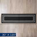 Nautica – Runner Rug | Indoor Runners for Hallways and Entry Rugs| Non-Slip and Non-Skid Entry and Kitchen Door Mat| Machine Washable Entryway Carpet Rugs | 2'6" x 10' | Double Border Black