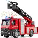 Toddlers Toys for Ages 3-5, Fire Truck with Ladder Toys for Toddlers Boys Girls, Lights & Realistic Sounds, Fire Trucks with Water Spray for Boys 5-7 4-8 Years Gift