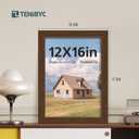 12x16 Picture Frame 4 Pack - Brown, Natural Wood Grain, HD Tempered Glass, 12 x 16 Photo Frame for Wall