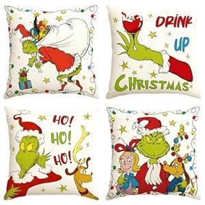 Christmas Pillow Covers 18x18 Navidad Throw Pillow Cases Winter Xmas Decor Merry Christmas Decorations for Home