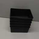 Bekith 5 Pack Small Woven Plastic Storage Basket, Woven Basket Bin, 10" L x 7" W x 4.4" H, Black