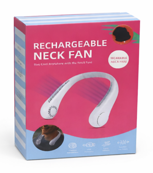 Cool Down Portable Rechargeable Neck Fan - White 4 Pack
