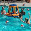 Outus 8 Pack 7 Inch Mini Rubber Basketballs Set Small Basketball with Air Pump Mini Hoop Junior Size 3 Basketballs for Beginner Arcade Games Indoor Outdoor Pool Party Favors(Red White and Blue)