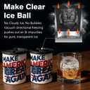 Clear Ice Ball Maker, Stainless Steel Clear Ice Cube Mold for Whiskey | Creates Crystal-Clear Round Ice Balls with Easy Release Silicone Mold, for Whiskey, Bourbon, Cocktails and Home Bar Drinks