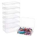 BENECREAT 8 Pack 4.6x2.8x1.3 Rectangle Clear Plastic Bead Storage Containers Box Case with lid for Pins, Tiny Bead, Jewelry Findings and Other Small Items