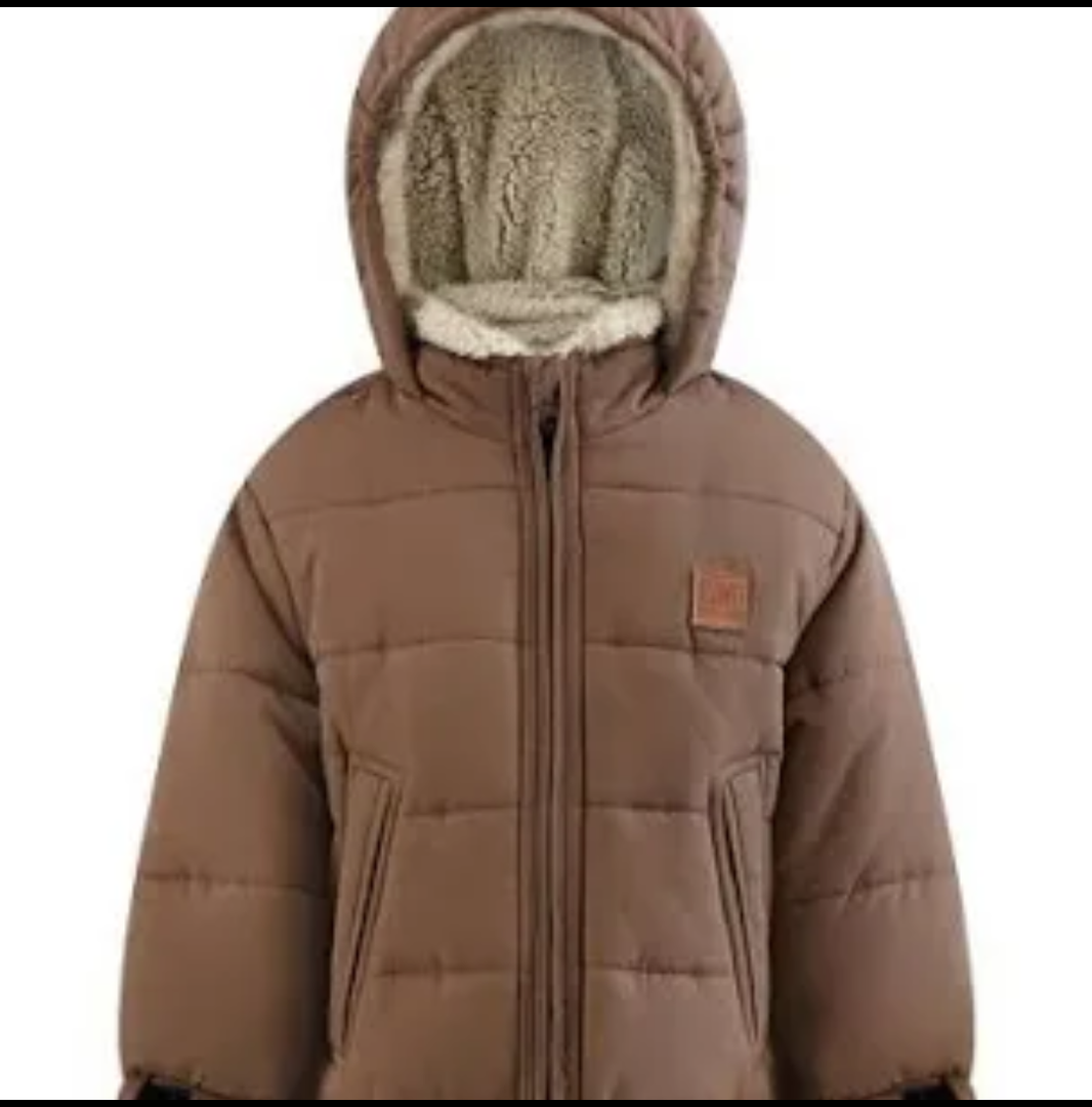 Olive Green London FOG Boys' Heavyweight Stylish Winter Puffer Jacket. L/7