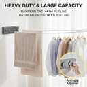 Retractable Clothesline Indoor Outdoor Clothes Line | Heavy Duty 44 lb Clothes Drying Laundry Line | Wall Mounted Double Clothing Line 16.7 ft | Non-Sagging Easy Install for Courtyards