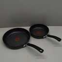 T-fal Ultimate Hard Anodized Nonstick Fry Pan Set 2 Piece, 8, 10 Inch, Oven Broiler Safe 400F, Kitchen, Cookware, Pots and Pans Set Non Stick, Frying Pans, Dishwasher Safe, Black