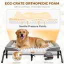 Lekereise Outdoor Elevated Dog Bed,Raised Dog Beds for Large Dogs, Washable Dog Cot with Headrest Sides, Non-Skid Feet,Breathable Mesh,Cooling Pet Beds for Indoor or Camping