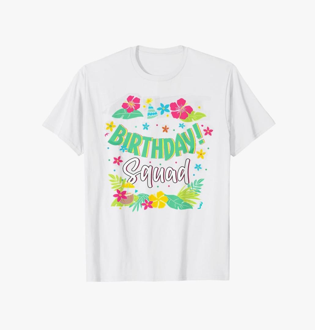 Funny Hawaii Birthday Squad Party Aloha Hawaiian Family T-Shirt White M