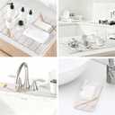 3 PCS Large Stone Dish Drying Mat for Kitchen Counter, Quick Dry Stone Dishes Mats, Sink Faucet Mat, Marble Water Absorbing Diatomaceous Earth Drying Pad for Countertop Tableware, Bottles