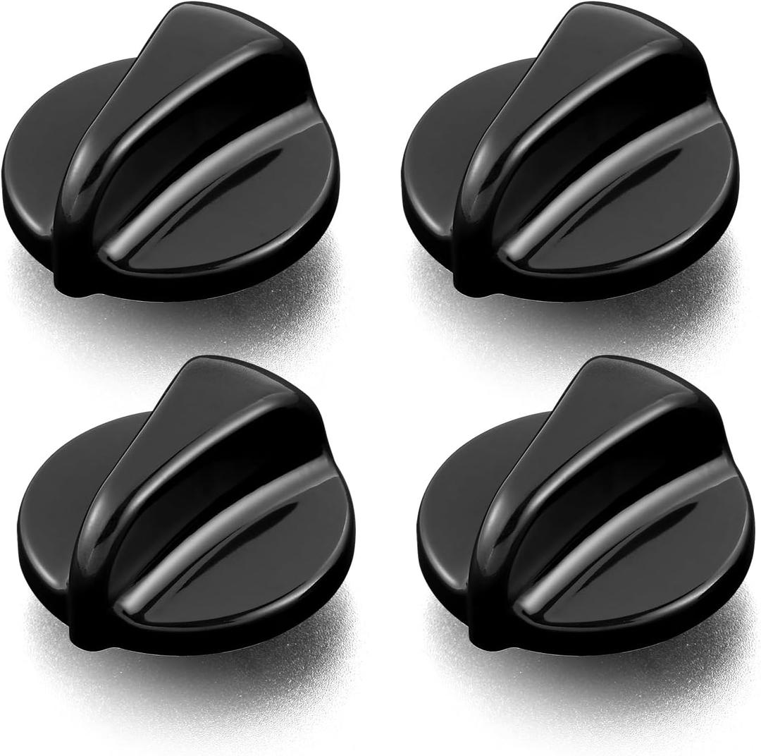 WB03K10035 Stove Knobs Cooktop Replacement Parts for GE Range Cooktop Oven Knob Black Plastic GE Hotpoint General Electric Burner Control XL44 Stove Knob KIP 5963 183d5598 Stove Top Knobs 4 Pcs