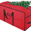 7.5ft Heavy Duty Christmas Tree Storage Bag - Waterproof 600D Oxford Fabric, Reinforced Handles, Dual Zippers & Wide Opening. Christmas Tree Box. Solve Post - Holiday Storage Hasslesred