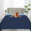 Easy-Going Waterproof Dog Bed Cover Reversible Leak Proof Pet Blanket Replacement Mat for Furniture Washable Couch Cover Sofa Cover for Dogs Cat(82x102 Inch, Dark Blue/Light Blue)