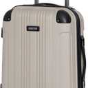 Kenneth Cole REACTION Out of Bounds Lightweight Hardshell 4-Wheel Spinner Luggage, Mushroom, 20-Inch Carry On