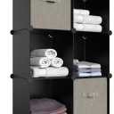 6-Cube Storage Organizer, Closet Organizer Storage Cabinet Shelf Bookcase Bookshelf with Metal Hammer, Storage Cubes Organizer Cabinet for Kids, Closet, Bedroom, Bathroom(11.8x11.8x11.8 inch)Black