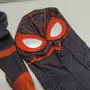 Kids Superhero Cosplay Bodysuit Halloween Spandex Costume, Black/Red, XS