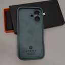 SHIELDON Case for iPhone 16 6.1" 2024, Genuine Leather Magnetic Wireless Charging Elegant Non-Slip Shockproof Protective Cover with Metal Buttons Compatible with iPhone 16 - Nappa Midnight Green