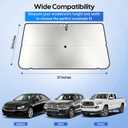 Econour Windshield Sun Shade Umbrella for Car | Medium Foldable Car Sunshade | UV & Heat Protection Front Window Sun Shield, Keeps Interior Cool, Fits Sedans SUVs & Trucks (57 x 33)