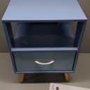Aenuert Night Stand, Blue Kids Nightstand with Drawer, Nursery Side Table with Open Storage, 2-Tier Modern End Table, Bedside Table for Small Space, Living Room, Bedroom