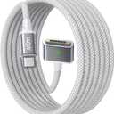 LISEN USB-C to Magnetic 3 Cable (6.6FT) for M4 MacBook Air Pro Charger, 140W Magnetic Safe 3 Cable for MacBook Air (15''/13'' M4 2025, M3 2024, M2 2023, M2 2022), Pro (16"/14" 2024/2023/2021) (Grey)