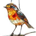Elegant Decorative Hanging Ornaments  Vibrant Acrylic Colored Pattern with Chain for Festive Home and Garden Decor