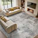 Tortania Washable 9x12 Area Rug for Living Room: Modern Abstract Neutral Large Soft Thin Rugs - Non Slip Indoor Carpet for Bedroom Dining Room Office Nursery Home Floor Decoration - Ash Taupe
