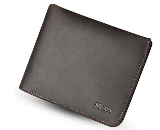 Full Grain Genuine Leather Wallet for Men (Coffee) | Minimalist Style | RFID Blocking | Bifold | Coin Pocket | Ultra Slim | Gift for Him