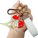 Keychain Safety for Women Self Defense Strawberry Key Chain Accessories Set