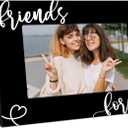 Friendship Wooden Photo Frame For 4" x 6" Picture - Friends Forever - Black Minimalism Tabletop Picture Frame Decor For Home Office Table Shelf - Friendship Gifts For Besties Friends Coworkers - A04
