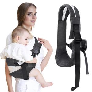 Easy to Wear Baby Sling Carrier - Compact Toddler Carrier with Adjustable Strap, Soft Padding, Non-Slip Hip Seat for Infants and Toddlers (7-44 LBS, 6-48 Months) (black)