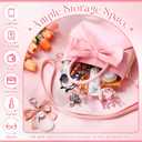 Abbylike Cute Purses for Women Mother Day Gift Leather Crossbody Bag with Bow Handbags with Adjustable Shoulder Strap