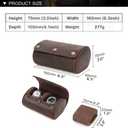 CONTACTS Genuine Leather Watch Roll Travel Watch Case 2 Slot Crazy Horse Leather Watch Box Organizer for Men Storage Display Protector Pouch (for 2 Pieces Watches)