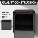 Modern Post-Mounted Mailbox, Heavy Duty Mailbox with Flag, Weatherproof Mailboxes for Outside Galvanized Steel and Rust-Proof Metal Post Box, 20 x 10 x 10 Large Black Heavy Gauge Mailbox