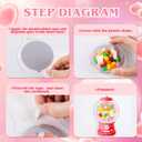 48 Pack Valentine's Day Cards for Kids Valentines Bubble Gum Machine Candy Cards Set with Plastic Dome DIY Valentine Exchange Gifts for Boys Girls Toddler School Classrooms Rewards Party Favors